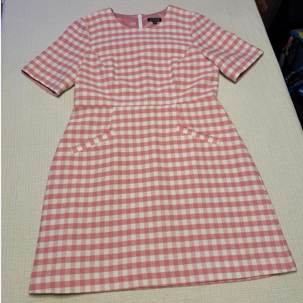 Pink tweed gingham plaid elle woods dress officewear elevated basic
